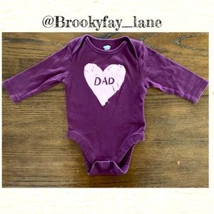 5/$20 Old Navy Purple "Dad" Long-Sleeve Bodysuit